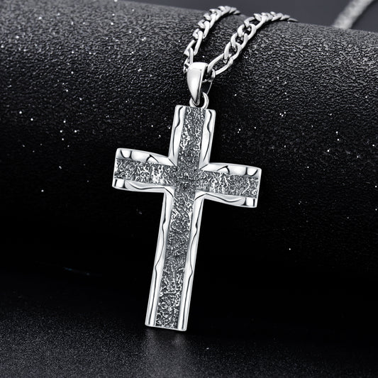 Chain Oxidized Cross Necklace