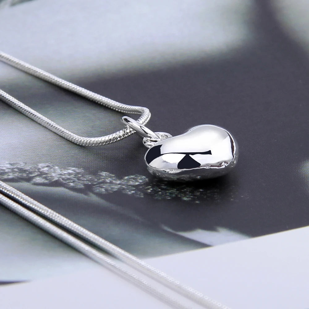Silver Heart Pendant Necklace for Women