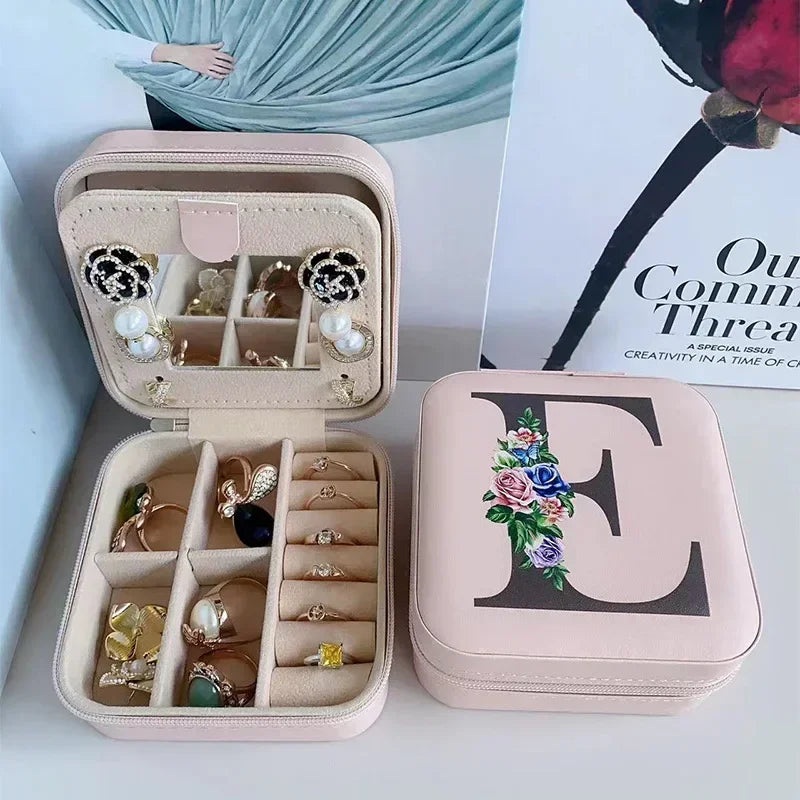 Personalized Flower Alphabet Jewelry Box