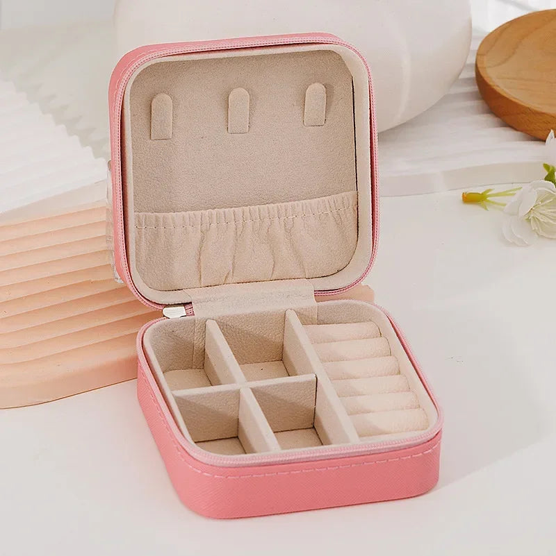 PU Leather Portable Travel Jewelry Organizer Box