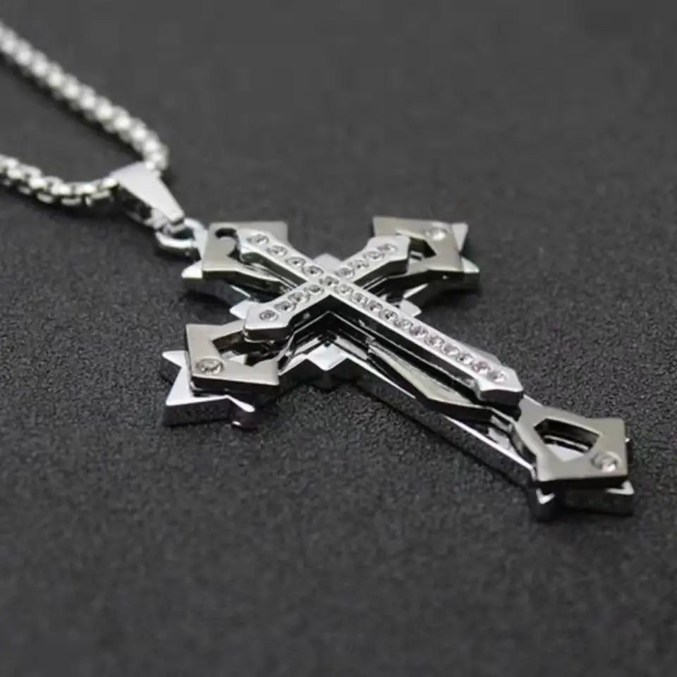 Trendy Hip-Hop Titanium Steel Cross Necklace