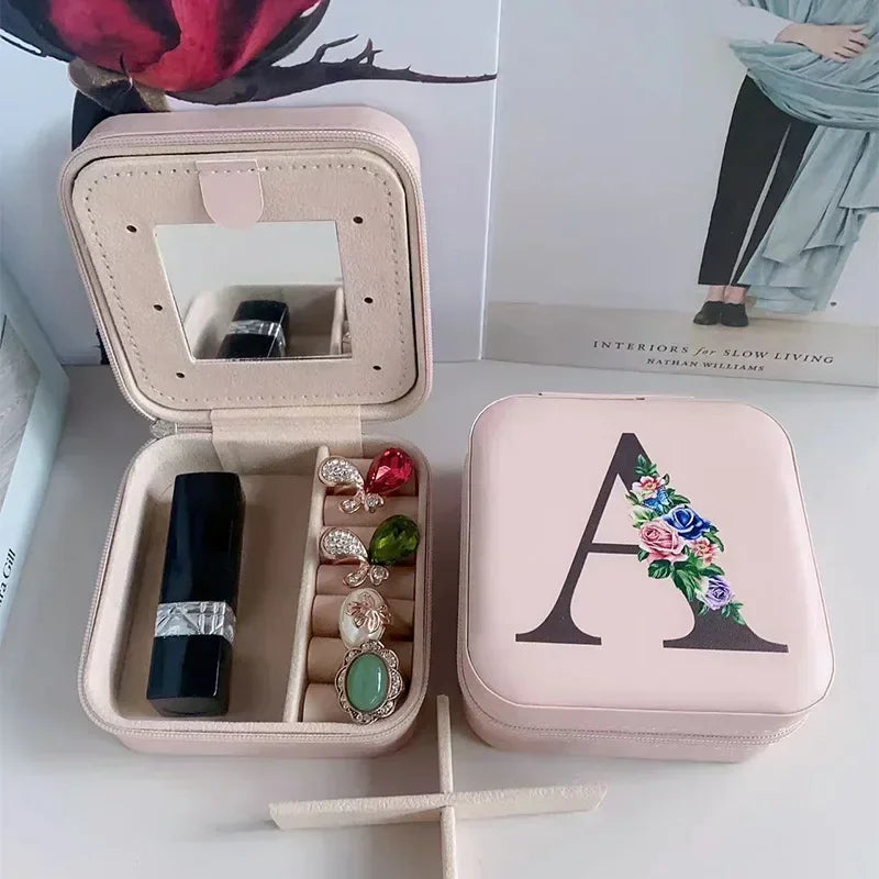 Personalized Flower Alphabet Jewelry Box