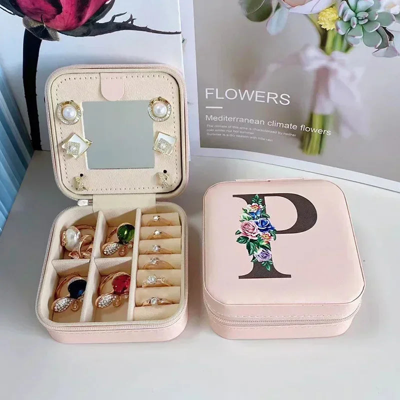 Personalized Flower Alphabet Jewelry Box