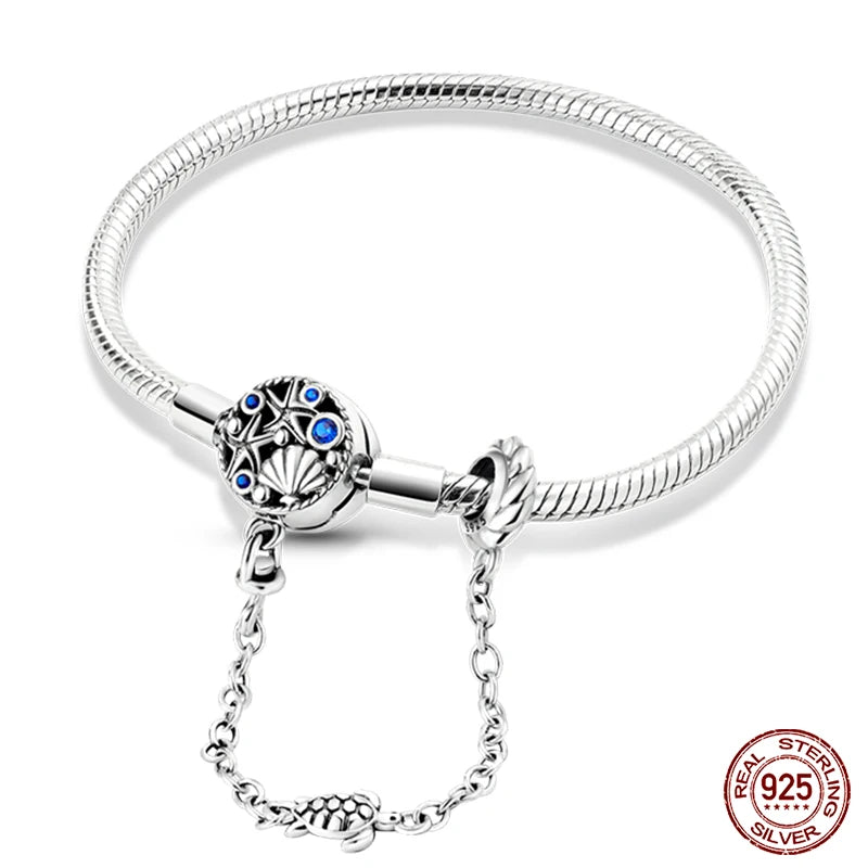 925 Silver Star Moon Clover Bracelet