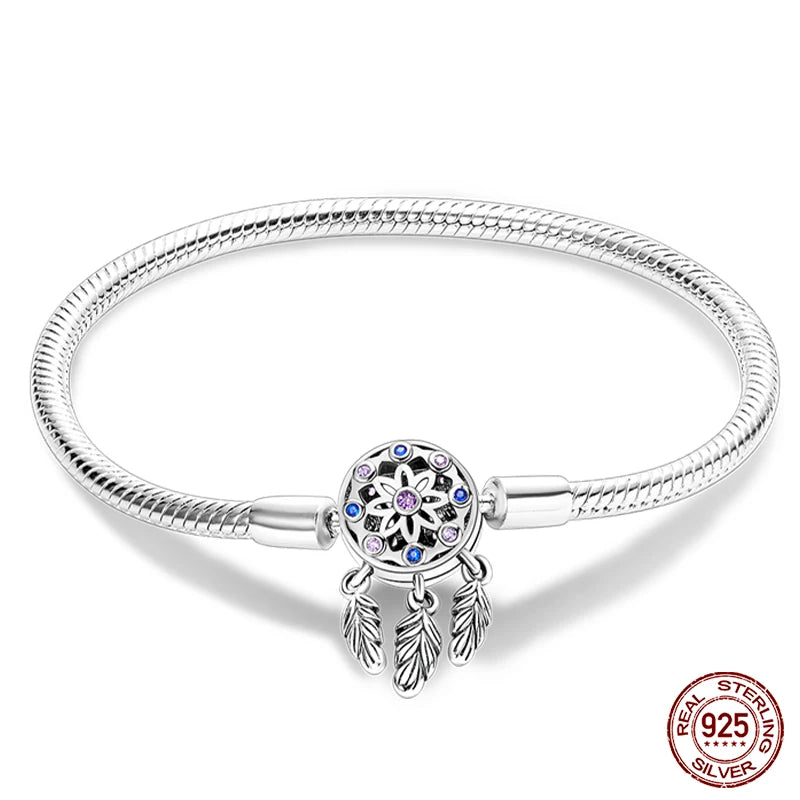 925 Silver Star Moon Clover Bracelet