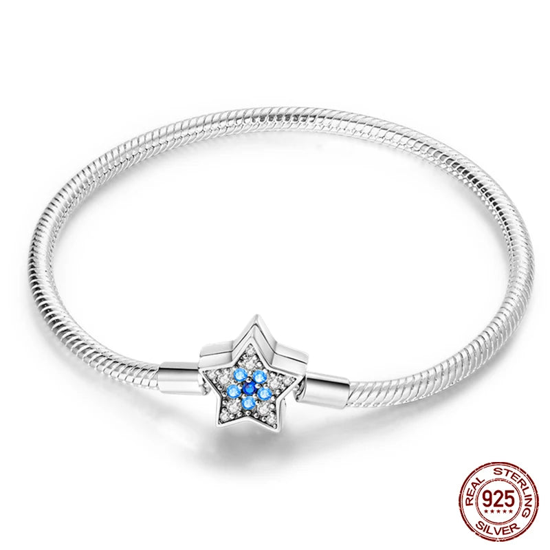 925 Silver Star Moon Clover Bracelet