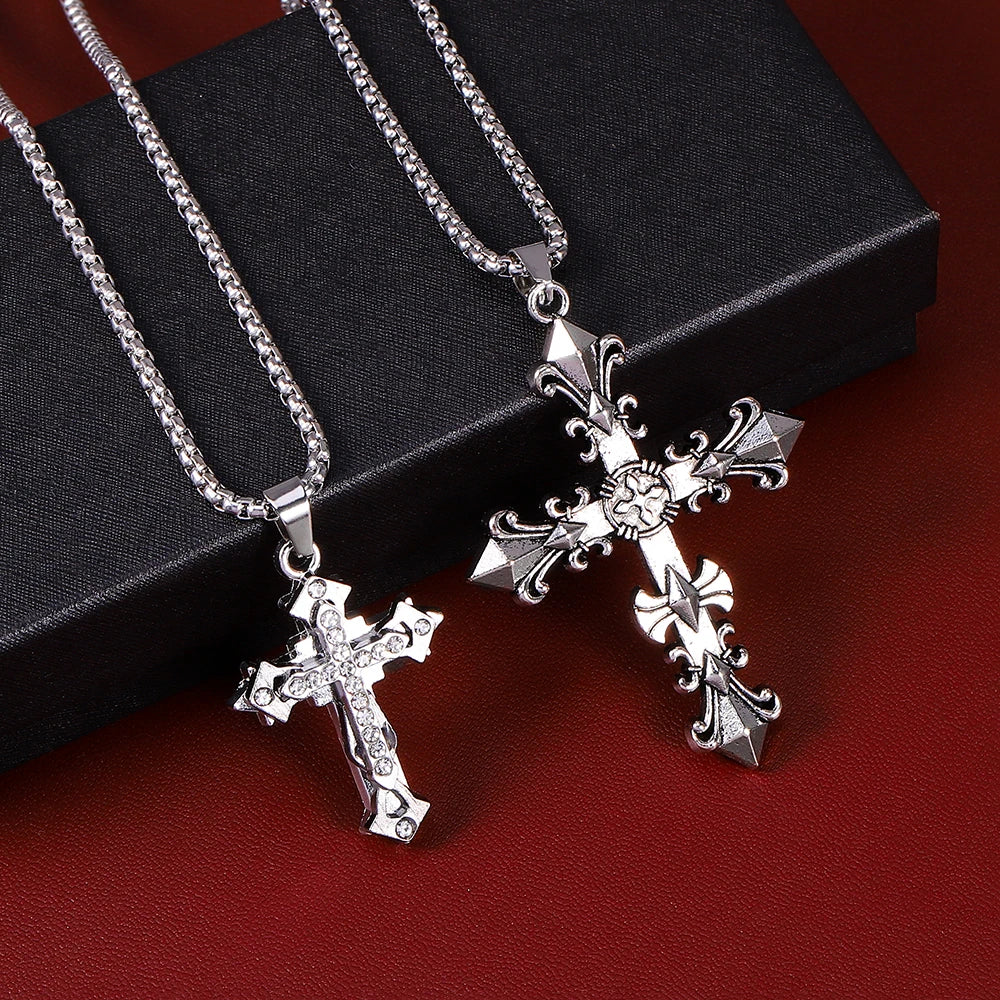 Trendy Hip-Hop Titanium Steel Cross Necklace