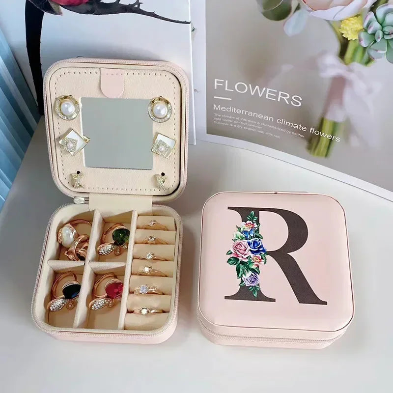 Personalized Flower Alphabet Jewelry Box