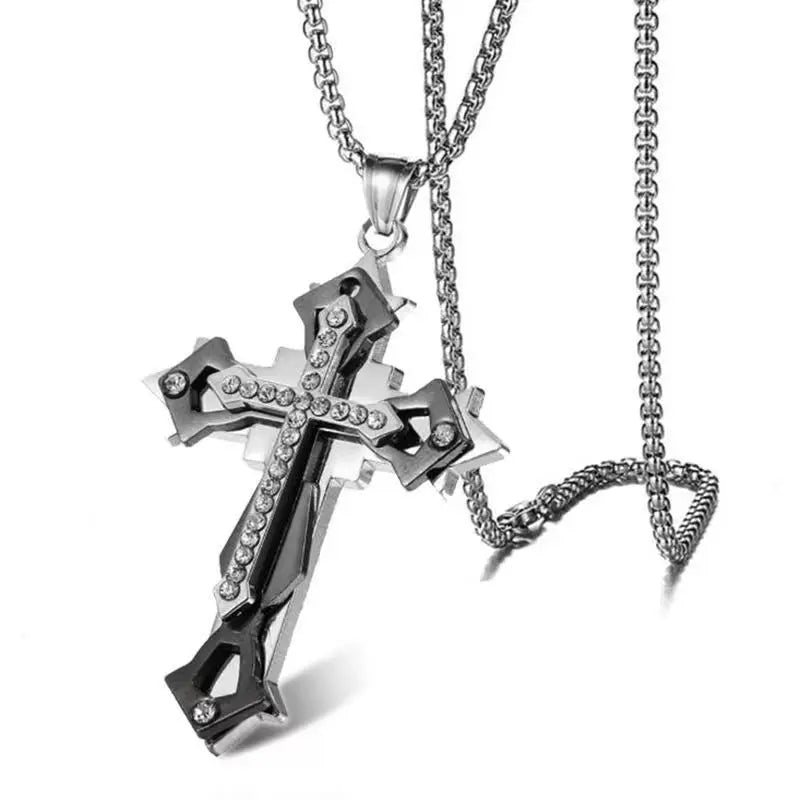 Trendy Hip-Hop Titanium Steel Cross Necklace