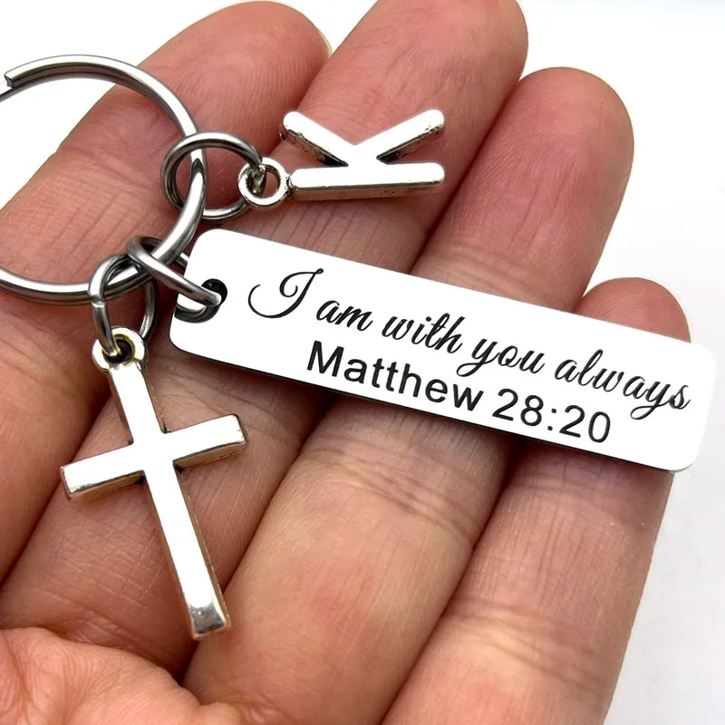 “I Am Always with You” Stainless Steel Keychain