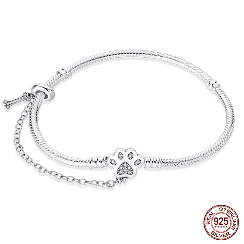 925 Silver Star Moon Clover Bracelet