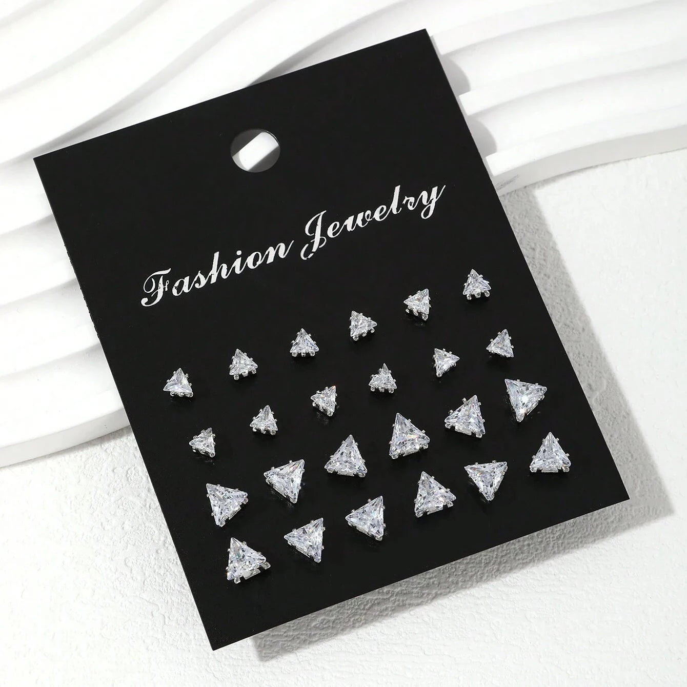 12-Pair Zirconia Stud Earring Set