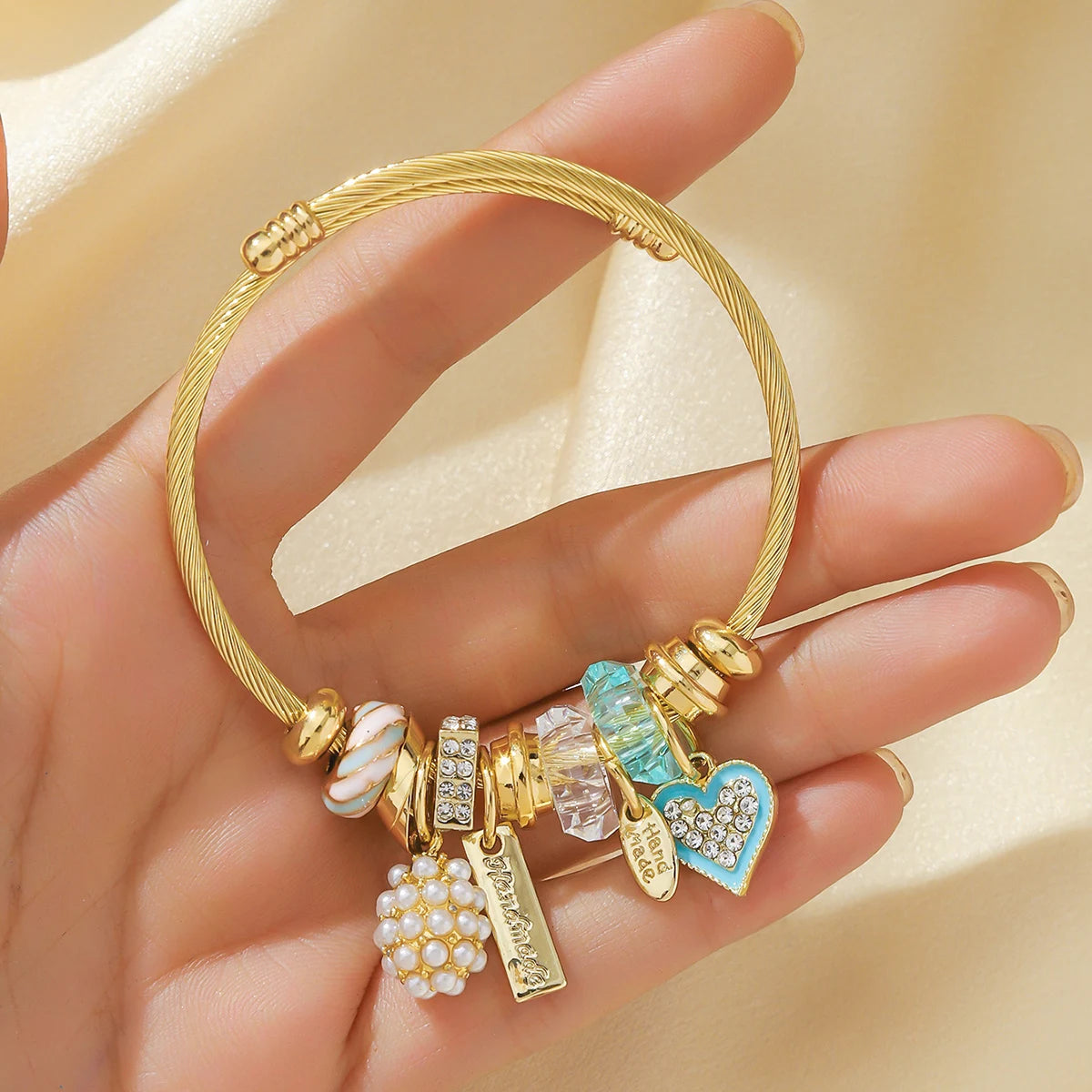 Stainless Steel Multi-Element Charm Bracelet