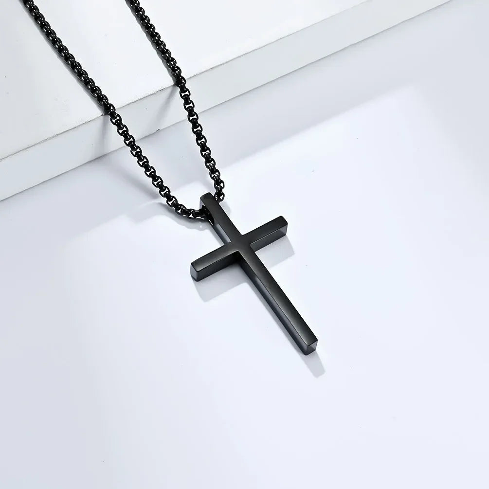 Unisex Titanium Steel Cross Necklace