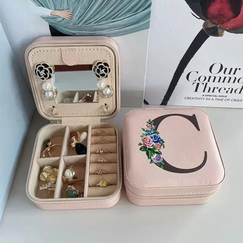 Personalized Flower Alphabet Jewelry Box