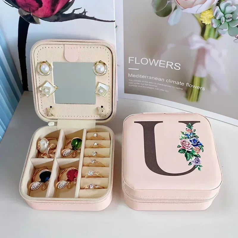 Personalized Flower Alphabet Jewelry Box