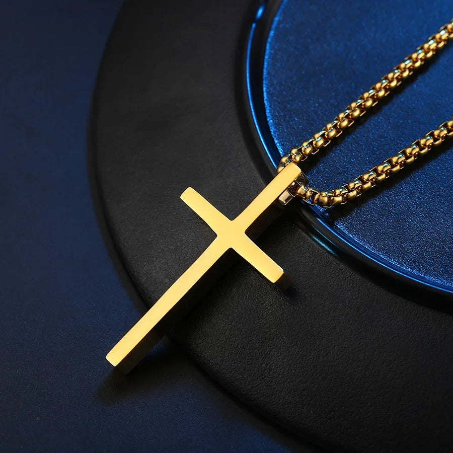 Unisex Titanium Steel Cross Necklace