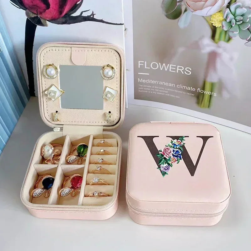 Personalized Flower Alphabet Jewelry Box