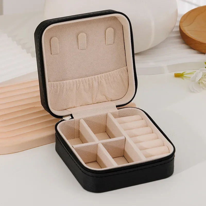 PU Leather Portable Travel Jewelry Organizer Box
