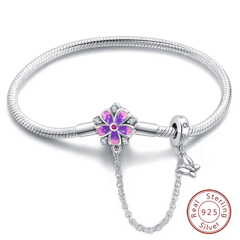 925 Silver Star Moon Clover Bracelet