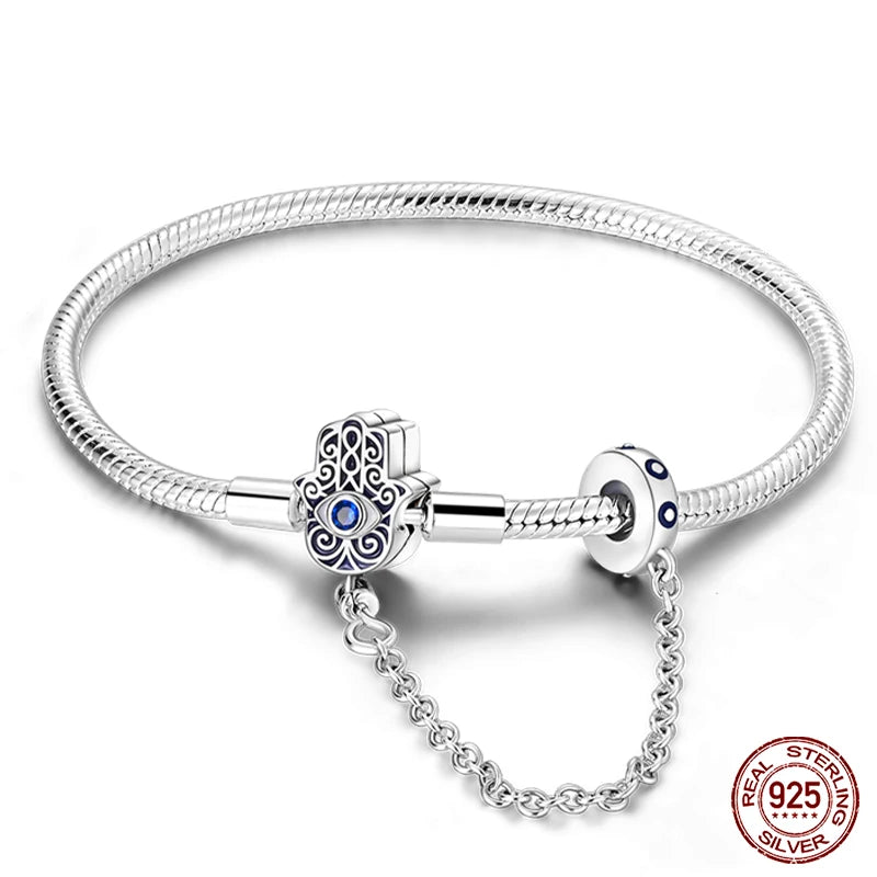 925 Silver Star Moon Clover Bracelet