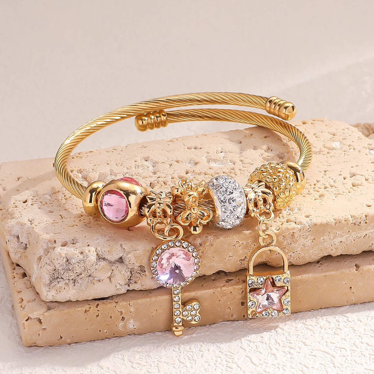 Stainless Steel Multi-Element Charm Bracelet