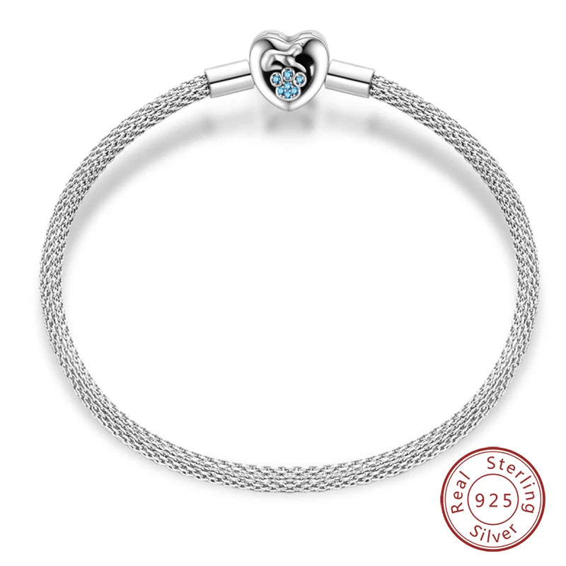 925 Silver Star Moon Clover Bracelet