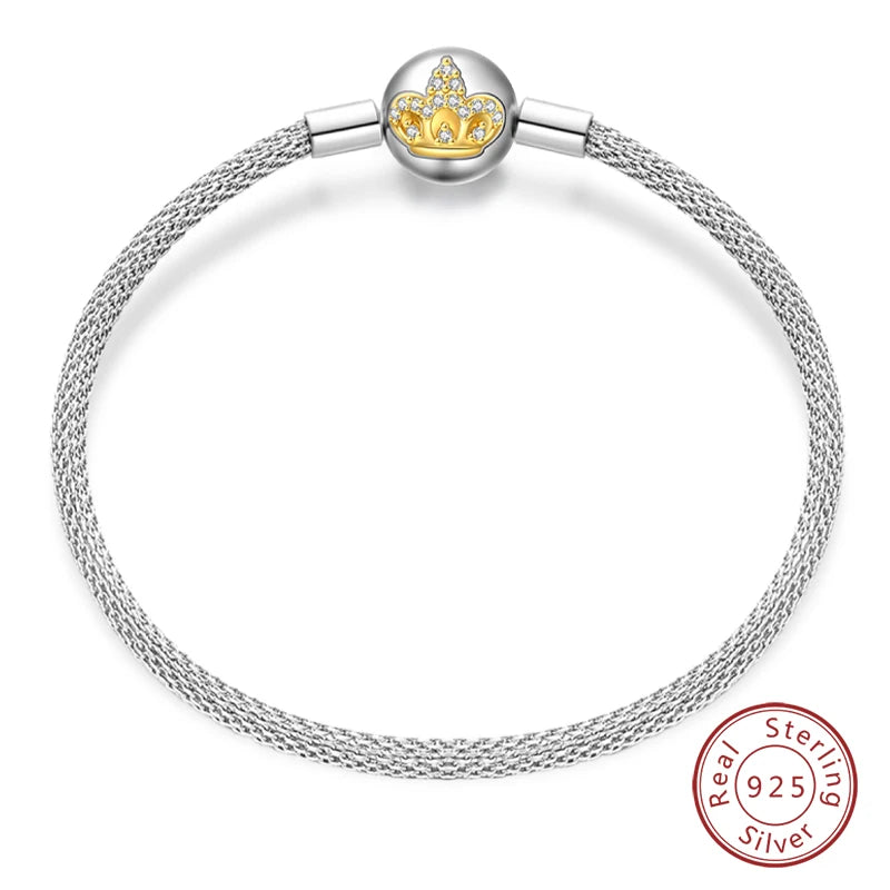 925 Silver Star Moon Clover Bracelet