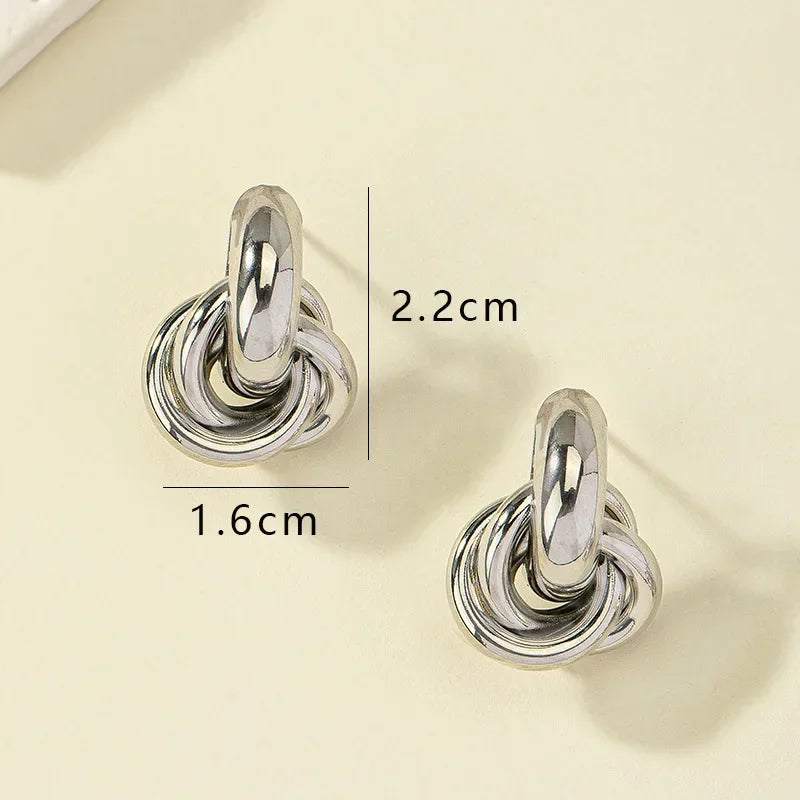 Gold & Silver Knot Hoop Twist Earrings