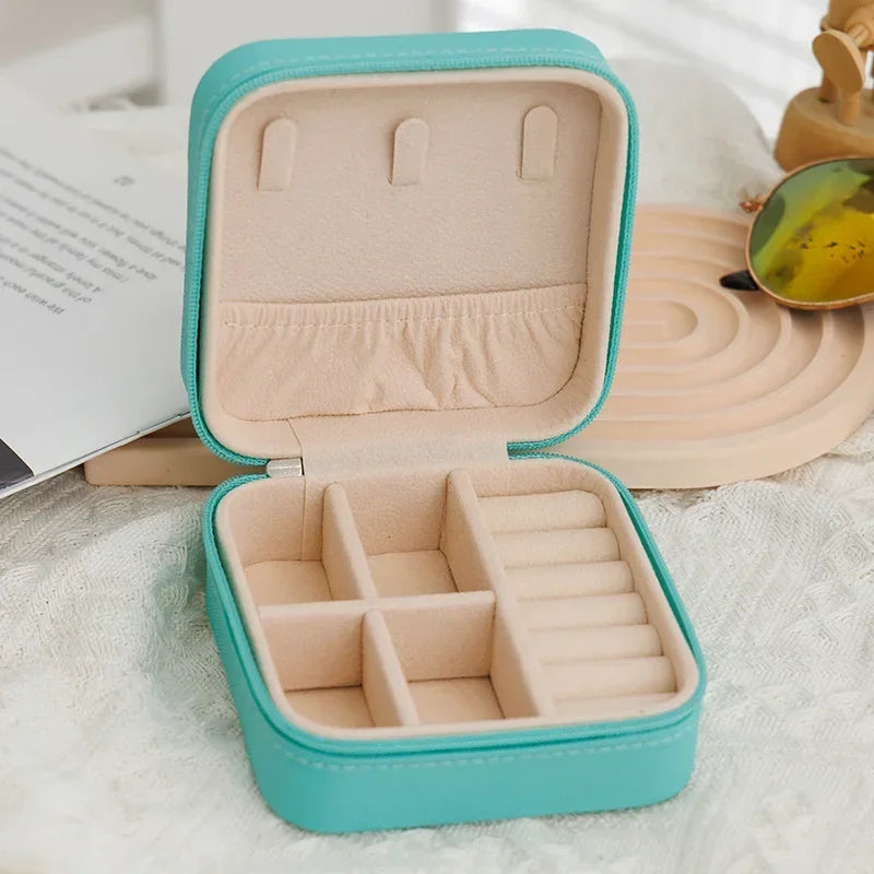 PU Leather Portable Travel Jewelry Organizer Box