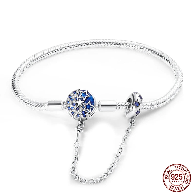 925 Silver Star Moon Clover Bracelet