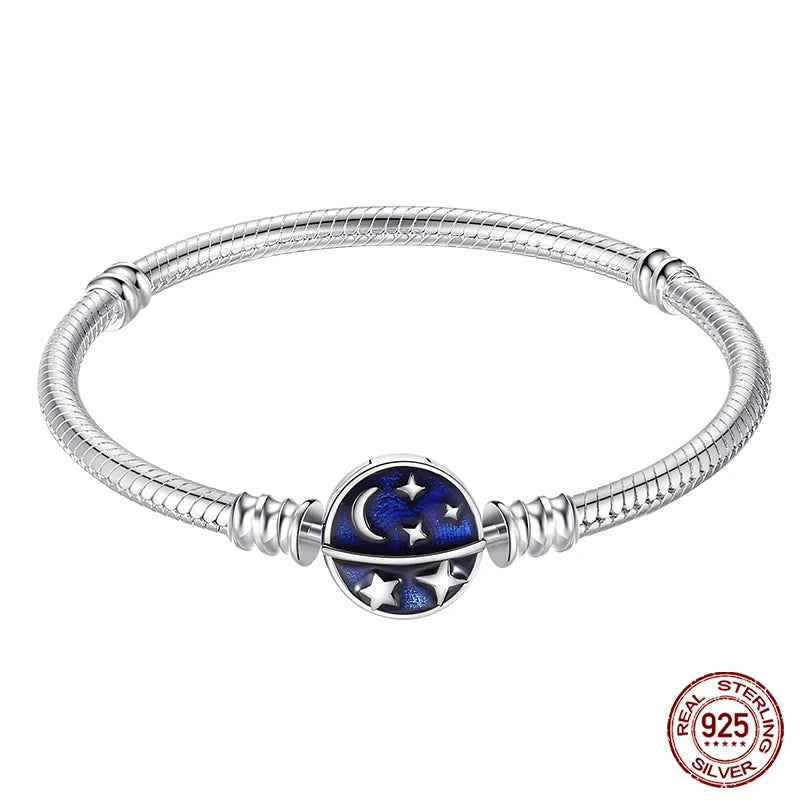 925 Silver Star Moon Clover Bracelet