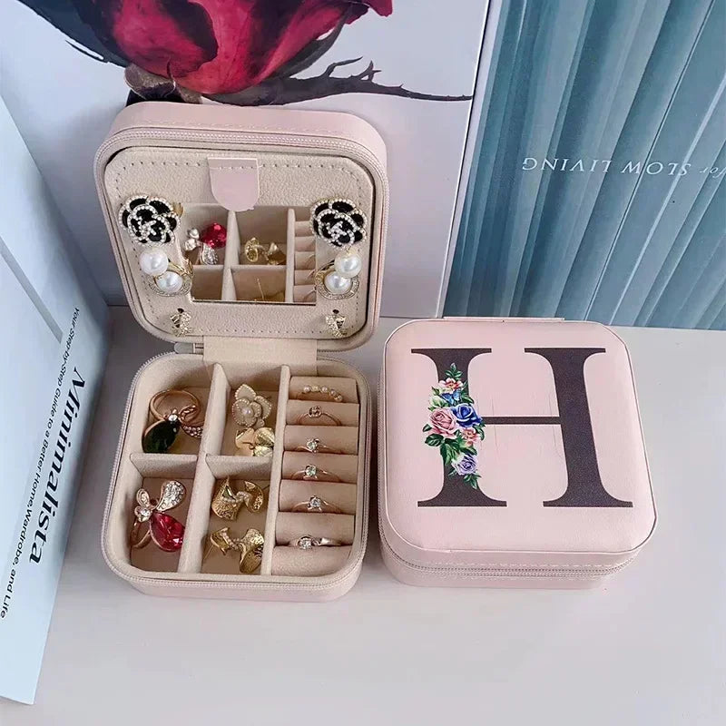 Personalized Flower Alphabet Jewelry Box