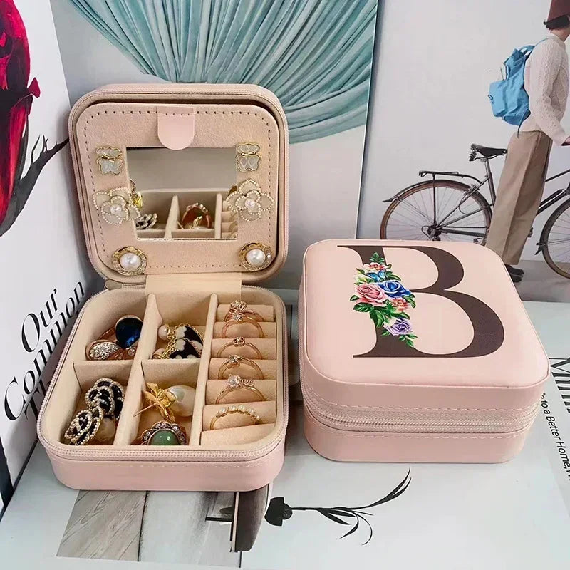 Personalized Flower Alphabet Jewelry Box