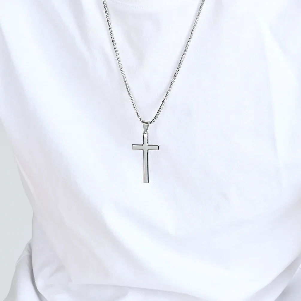 Unisex Titanium Steel Cross Necklace