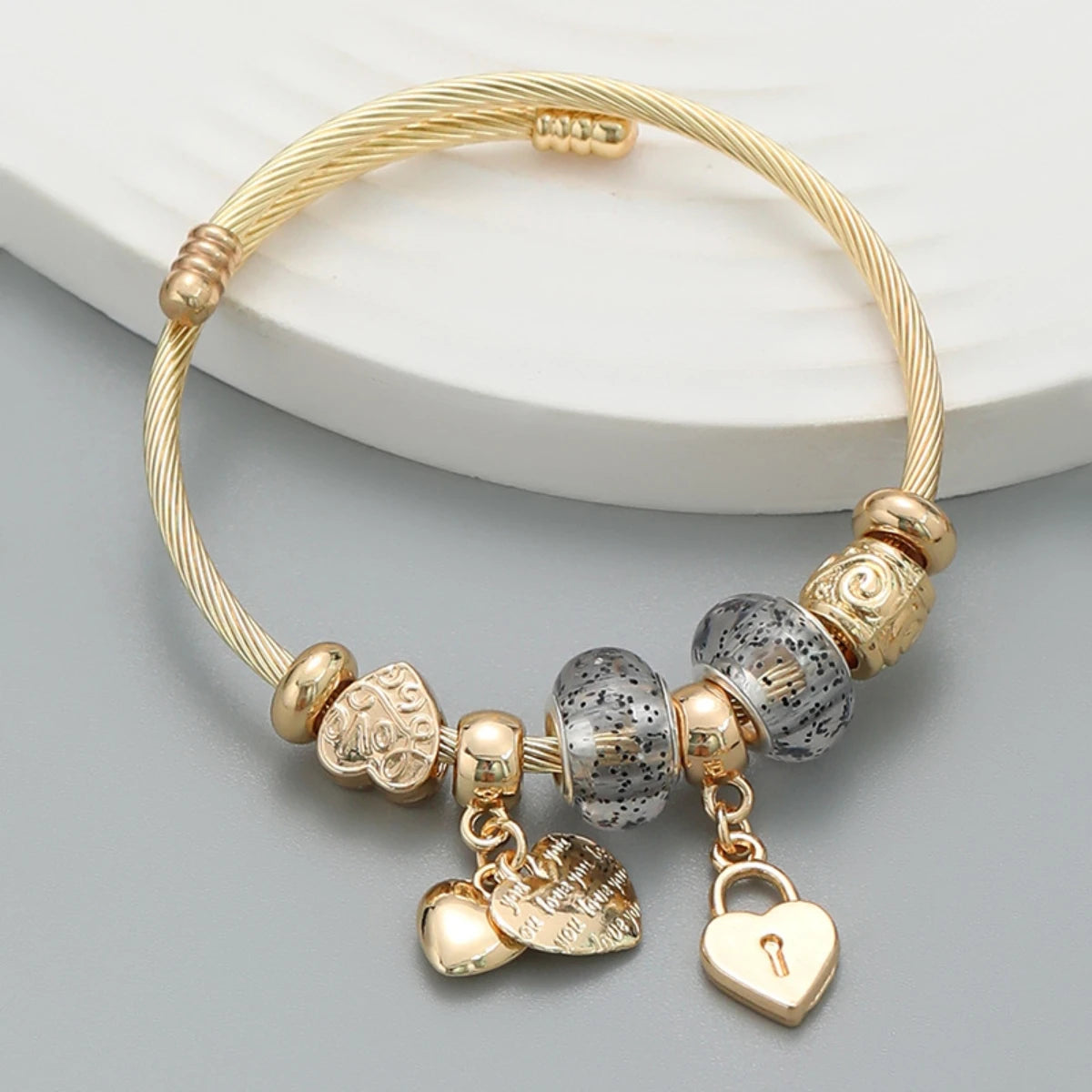 Stainless Steel Multi-Element Charm Bracelet