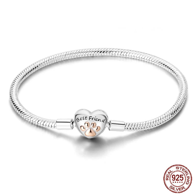 925 Silver Star Moon Clover Bracelet