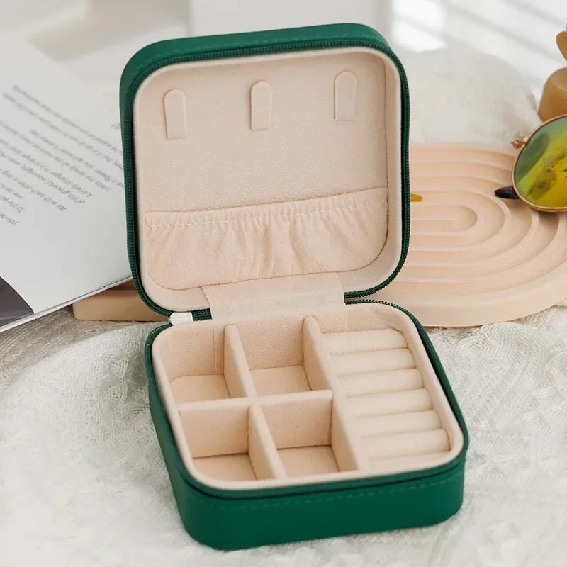 PU Leather Portable Travel Jewelry Organizer Box