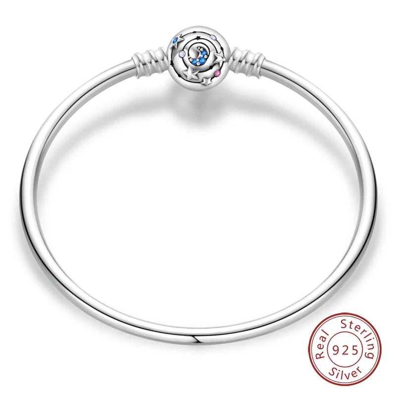 925 Silver Star Moon Clover Bracelet