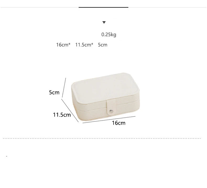 Portable Leather Travel Jewelry Organizer Box for Women