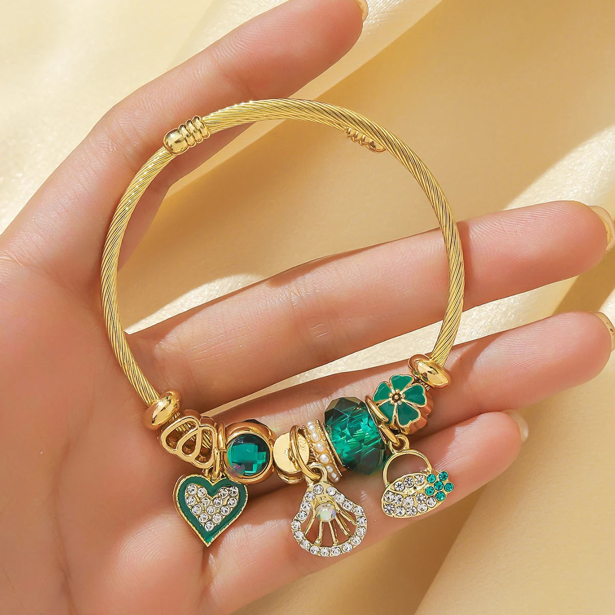Stainless Steel Multi-Element Charm Bracelet