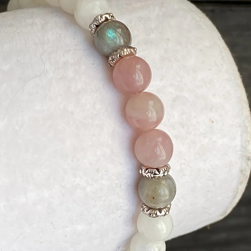 Moonstone Labradorite Rose Quartz Bracelet