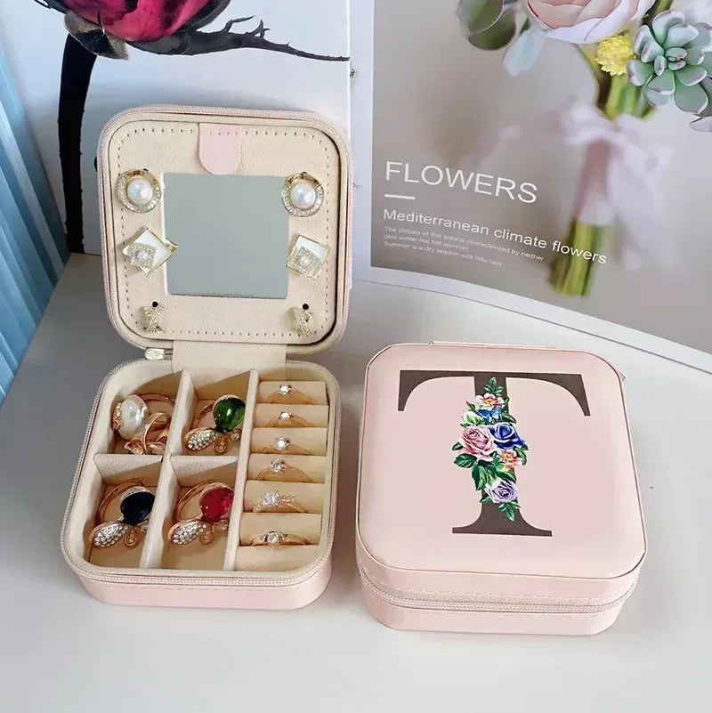 Personalized Flower Alphabet Jewelry Box