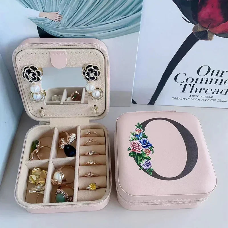 Personalized Flower Alphabet Jewelry Box