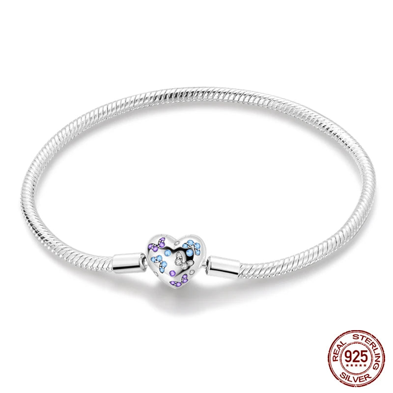 925 Silver Star Moon Clover Bracelet