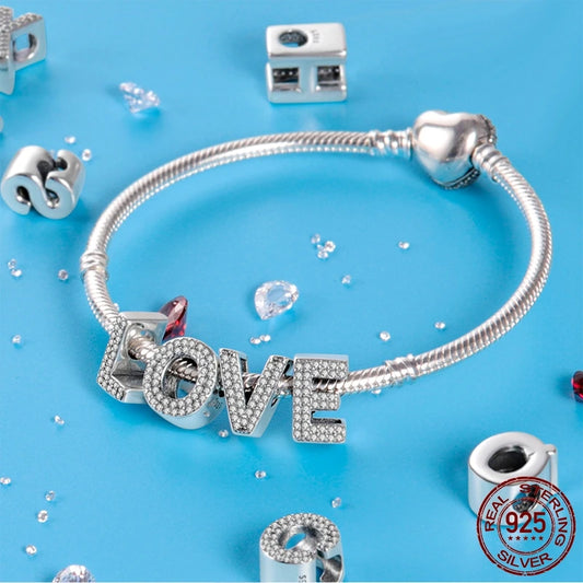 Sterling Silver A–Z Alphabet Bracelets