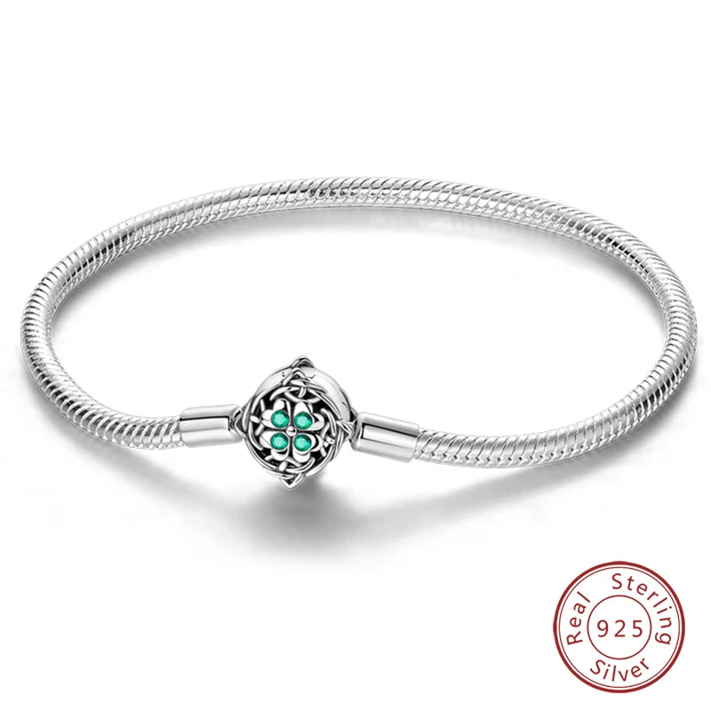 925 Silver Star Moon Clover Bracelet