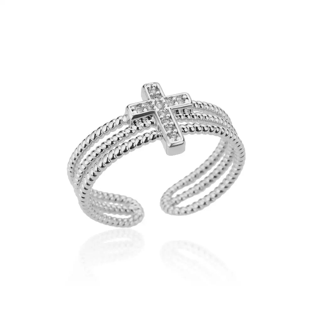 Luxury Zircon Cross Ring for Women