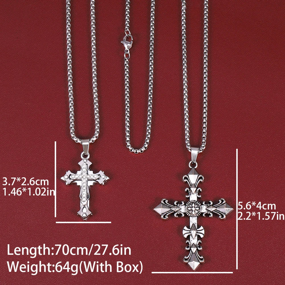 Trendy Hip-Hop Titanium Steel Cross Necklace