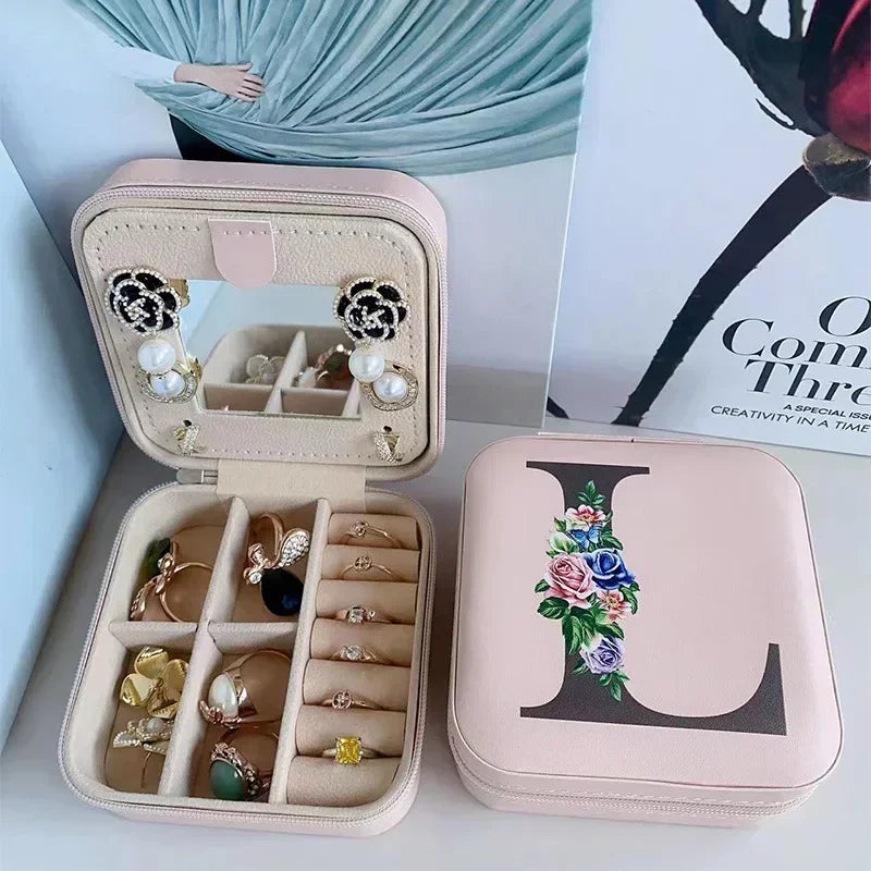 Personalized Flower Alphabet Jewelry Box